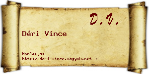 Déri Vince névjegykártya